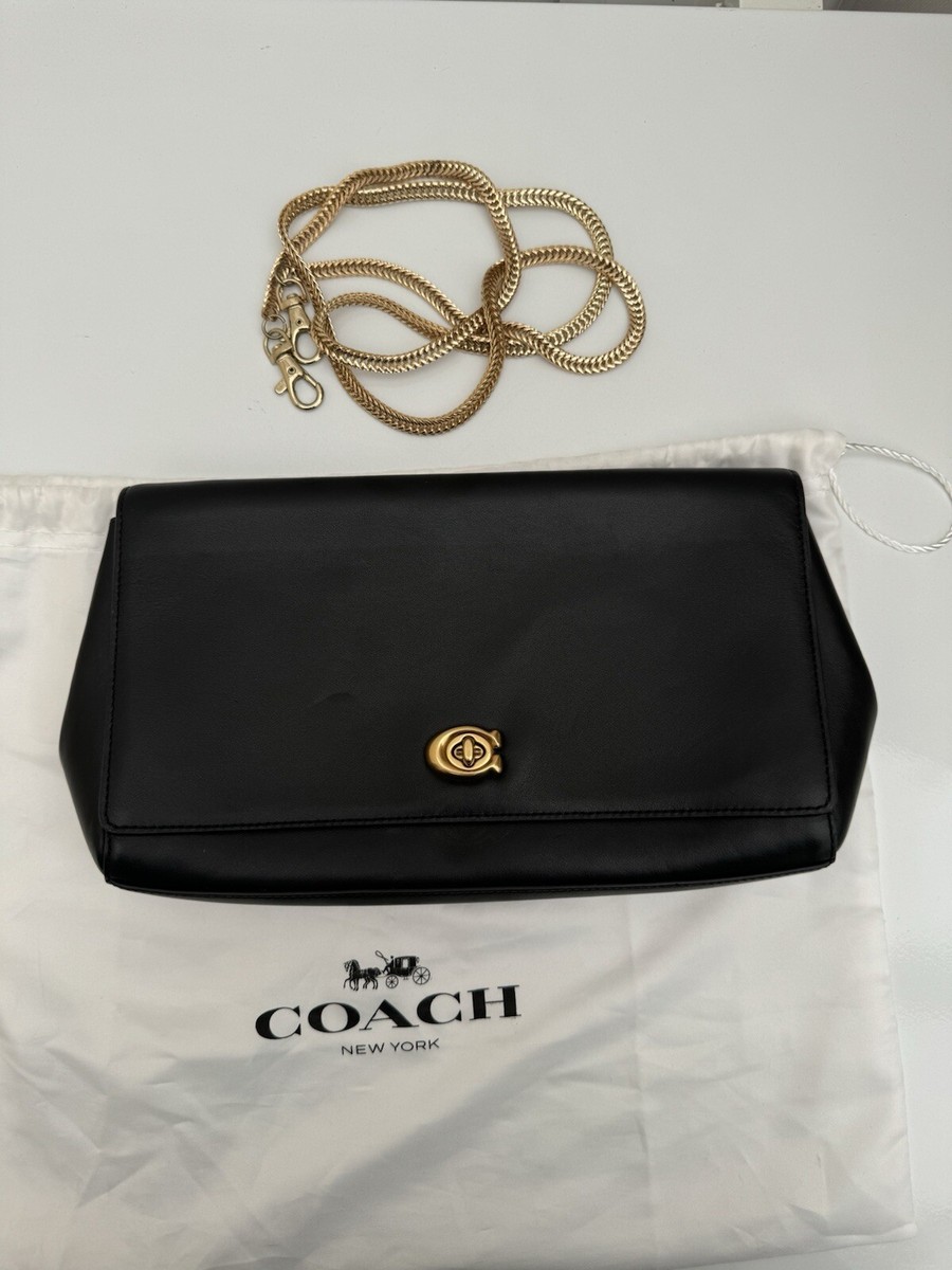 Coach Alexa Turnlock Clutch/shoulder Bag With Gold Chain | eBay UK