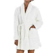 Josie Natori women's Dreamcatcher short Robe - Small / Medium - Warm White