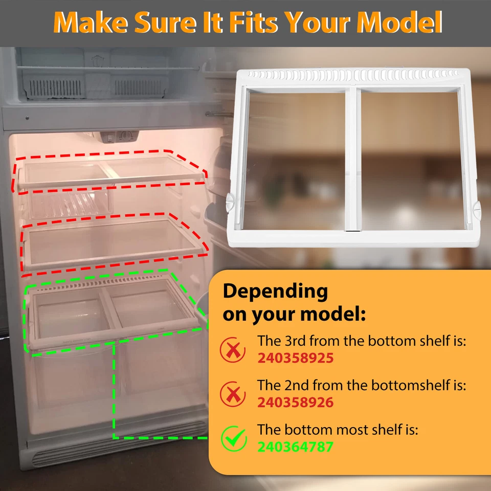 Marco de cubierta de cajón blanco Crisper apto para refrigerador Frigidaire 240364787 nuevo Foto 3 de 4