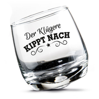 Wackelglas 2er-set von Gilde Handwerk  Der Klügere kippt nach 