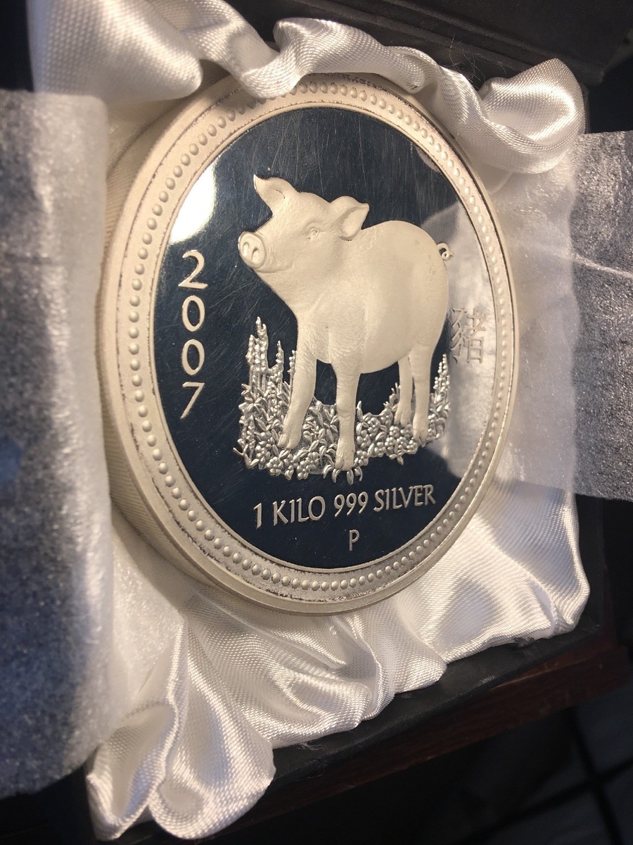 Perth Mint Australia $30 Lunar Pig 2007 1 kg kilo .999