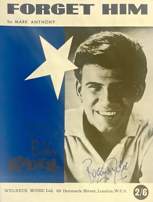 Bobby Rydell signed Autogramm ''Vergiss ihn'' Notenblatt