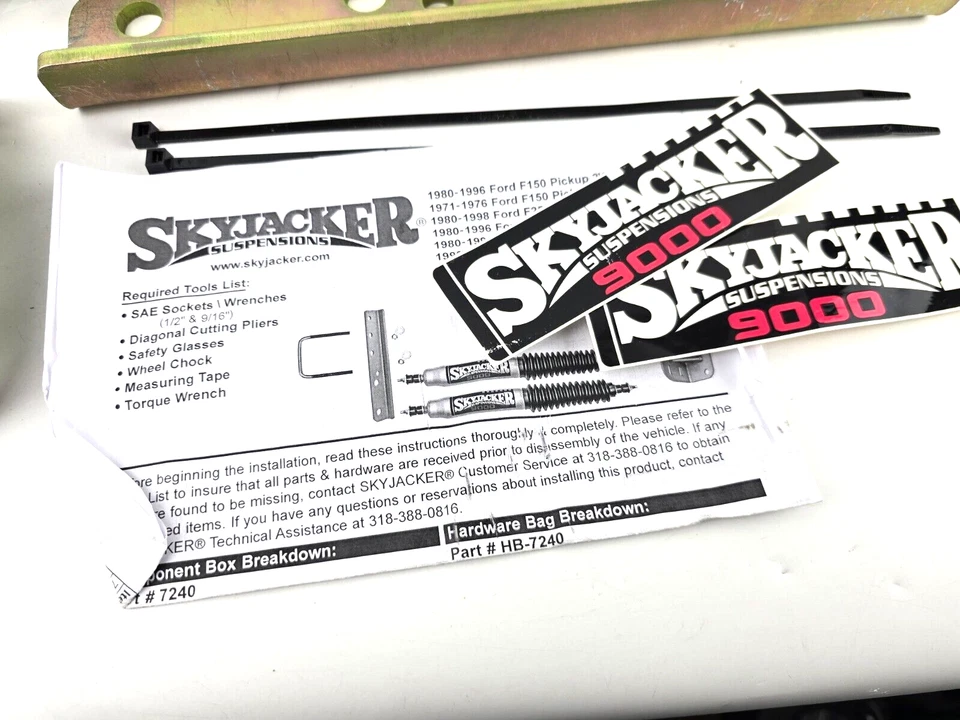 Kit estabilizador de dirección Skyjacker 9240 doble plateado para Ford F150-350 1976-1998 Foto 2 de 4