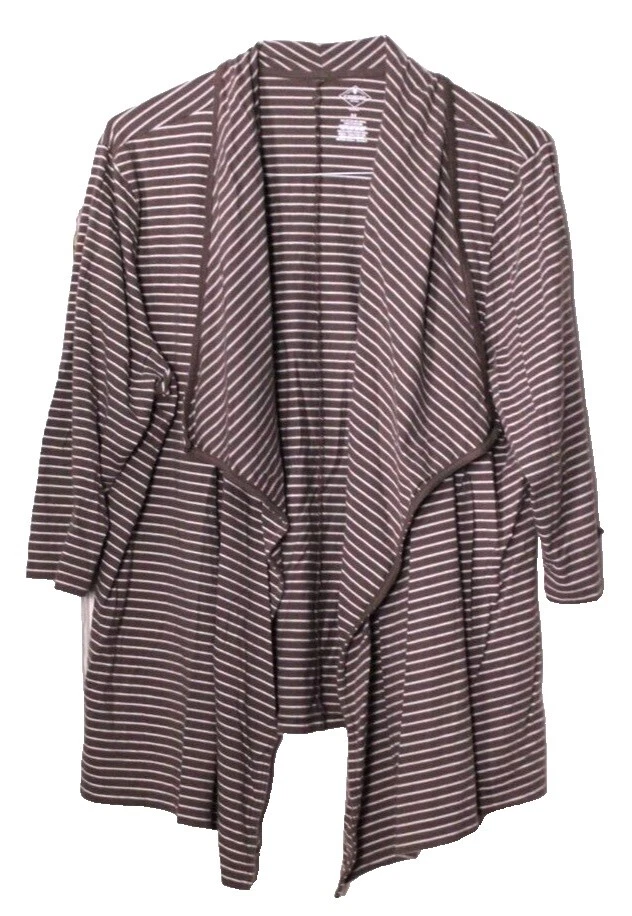 St. John's Bay Chaqueta de algodón a rayas Suéteres para mujer