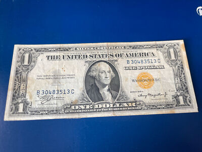 1935-A $1 Yellow Seal North Africa WW II Emergency Issue Silver