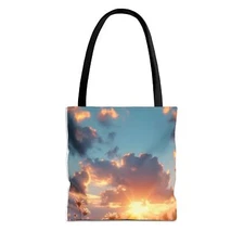Sunset & Daisy Floral Tote Bag, Beach Bag, Shopping Tote, Gift for Her, Spring