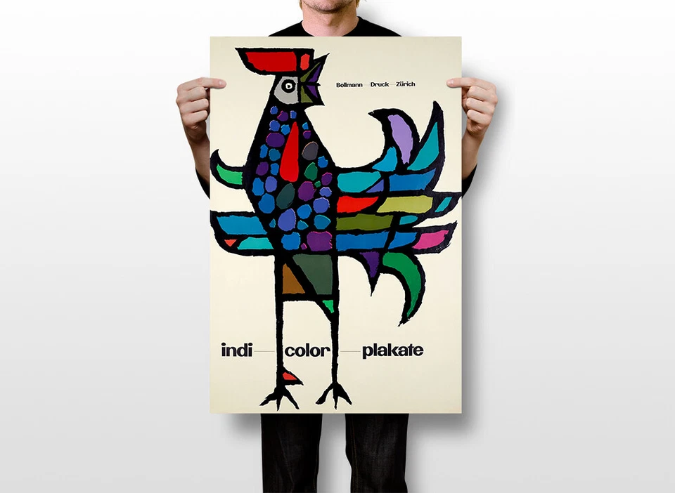 Bollmann Printers Rooster 1958 Original Vintage Wall Art Home - POSTER 20x30 - Imagem 2 de 4