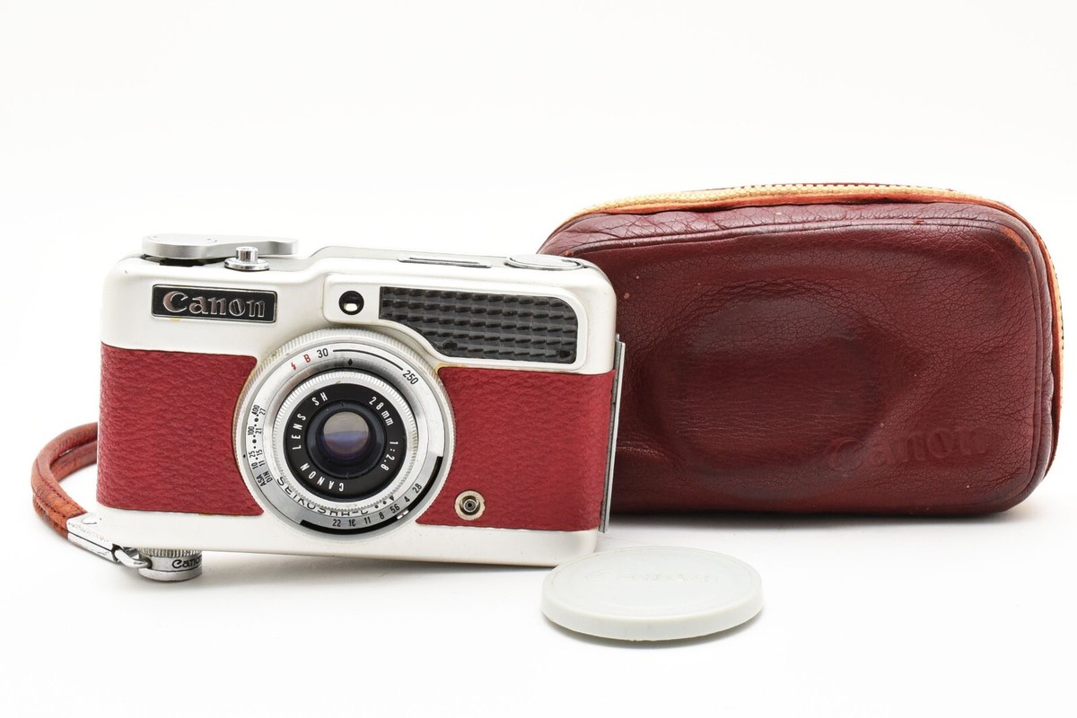 【動作未確認】Canon Demi Red 初代 28mm f/2.8 READ [N MINT w/Case] Canon Demi Half Frame Film Camera Red