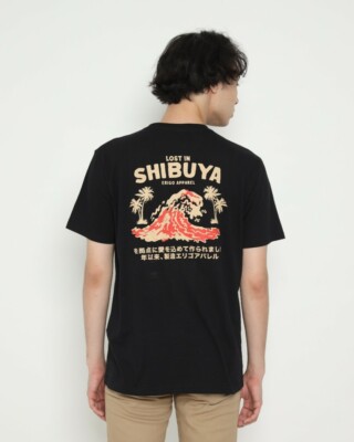 T-Shirt Men's Erigo T-Shirt Lost In Shibuya Cotton Combed Black