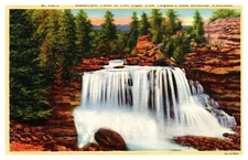 Thomas WV West Virginia Blackwater Falls W.VA 6 Linen Postcard
