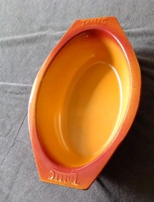 PA1BC VINTAGE OFENPLATTE TALLEC OVAL TERRAKOTTA IN SEHR GUTEM ZUSTAND  