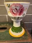 vtg stangl pottery garden flower wild rose pattern tall goblet signed