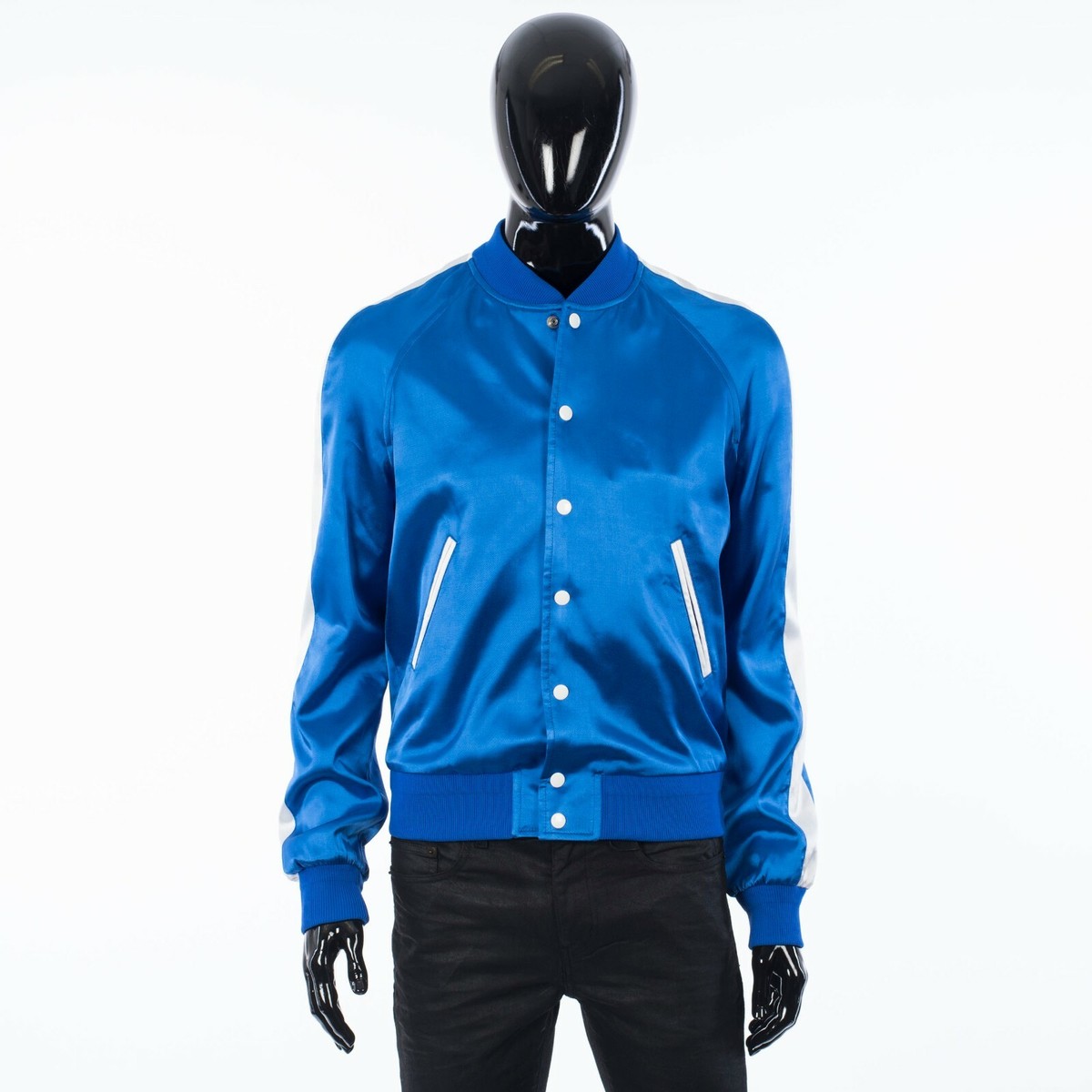 CELINE|JACKETS (CELINE PARIS TEDDY JACKET IN SATIN (2V5 CELINE 2950$ Satin Teddy Jacket - Celine Paris Embroidery