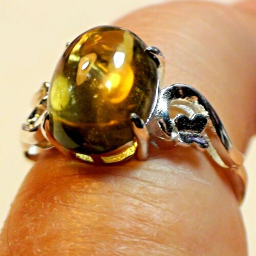 6.25 ct RARE! NATURAL MARSH GREEN TOURMALINE RING 925 STERLING SILVER,SIZE 5.5 - Picture 2 of 10