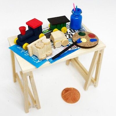 Puppenhaus Holz Spielzeug Eisenbahn Deko Set Maßstab 1:12 Möbel DIY Tumdee