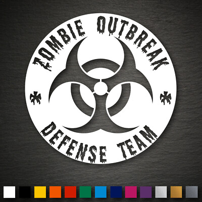 13301 Zombie Outbreak Defense Team Aufkleber 95x95mm Biohazard Sticker Shocker