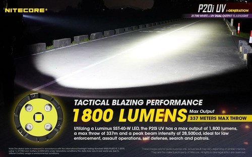 Nitecore P20i UV Rechargeable Flashlight w/Holster, Battery & 10000mAh Powerbank - Picture 7 of 12