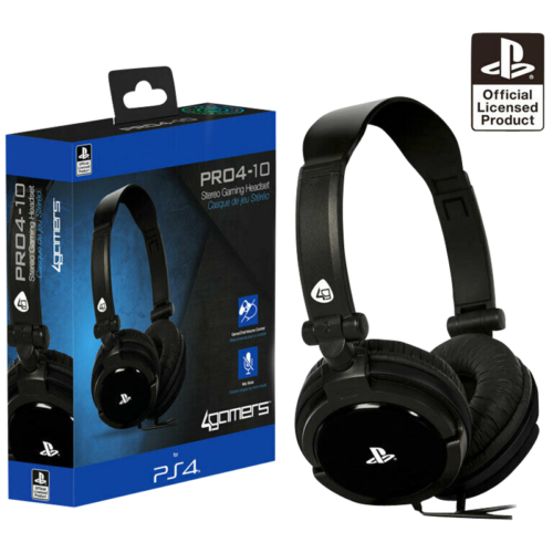 PS4 Gaming Chat Headset mit Mikrofon SCHWARZ offiziell lizenziert PRO4-10 PlayStation 4 - Bild 1 von 3