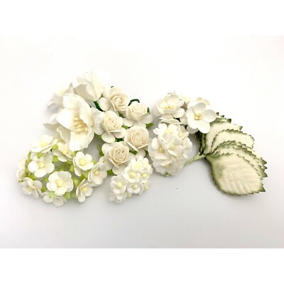 35 Mixed 6 design + Leaf Paper Lily Blossom Flower Scrapbook Wedding Cardmaking 