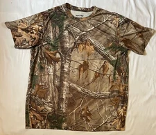 Real Tree Camo T-Shirt Size XL Short Sleeve Hunting Fishing 100% Polyester