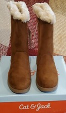 Cat Jack Boots Kameryn Faux Fur Shearlings Chestnut Girls Size 4