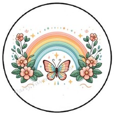 RAINBOW BUTTERFLY ENVELOPE SEALS LABELS STICKERS PARTY FAVORS