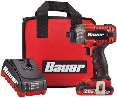 Bauer 20v Lithium-Ion Cordless 1/4 In. Hex Compact Impact Driver Kit 171C-B1