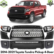 Front Bumper and Grille Assembly Kit For 2014-2021 Toyota Tundra Pickup