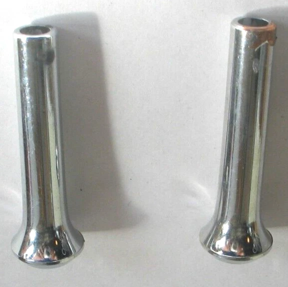 Nuevo par de perillas de cerradura de puerta cromadas de plástico años 60 70 2" de largo Foto 3 de 4