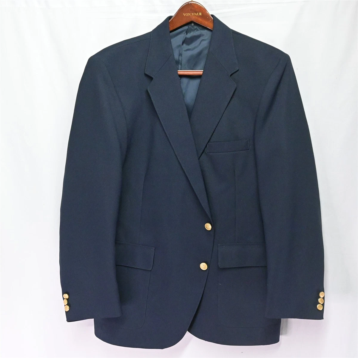 Navy blue shop suit gold buttons
