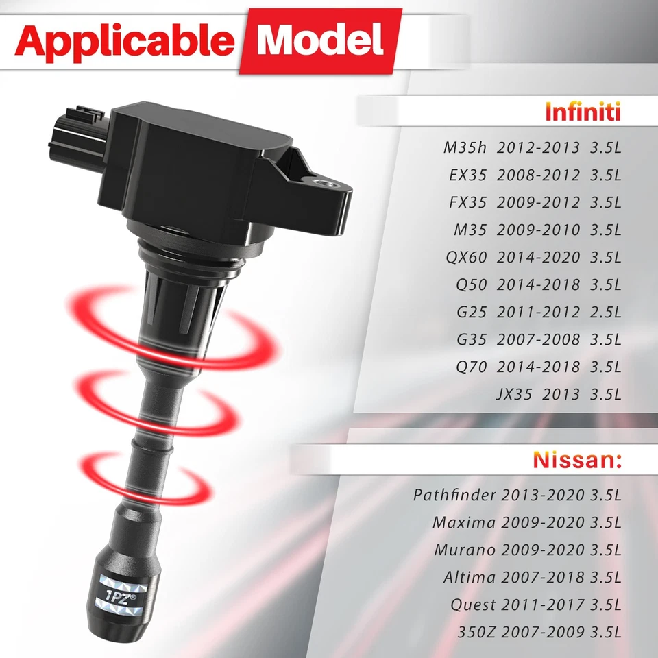 6pcs 22448-JA11C Ignition Coil + Iridium Spark Plug For Infiniti Nissan 3.5L V6 - Bild 2 von 4