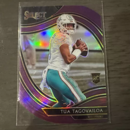 2020 Panini Select - Field Level Purple Prizm Die-Cut #345 Tua Tagovailoa (RC)