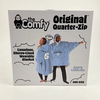 The Comfy Quarter Zip Oversized Wearable Blanket North Carolina Football Blue