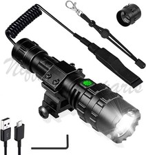 90000LM Tactical Police Gun Flashlight Picatinny Rail Mount Switch for Hunting