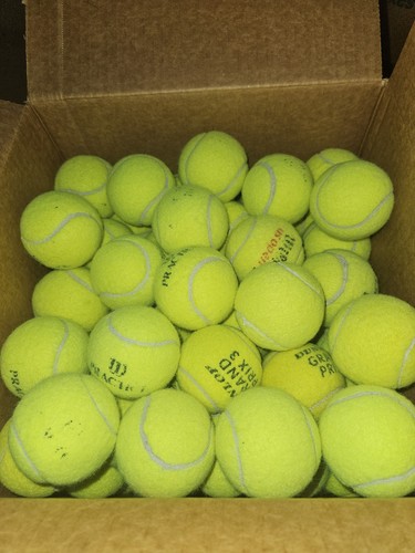 100 USED TENNIS BALLS