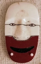 Great Inupiaq Miniature Antler Mask Carving Signed Eugene Tiulana