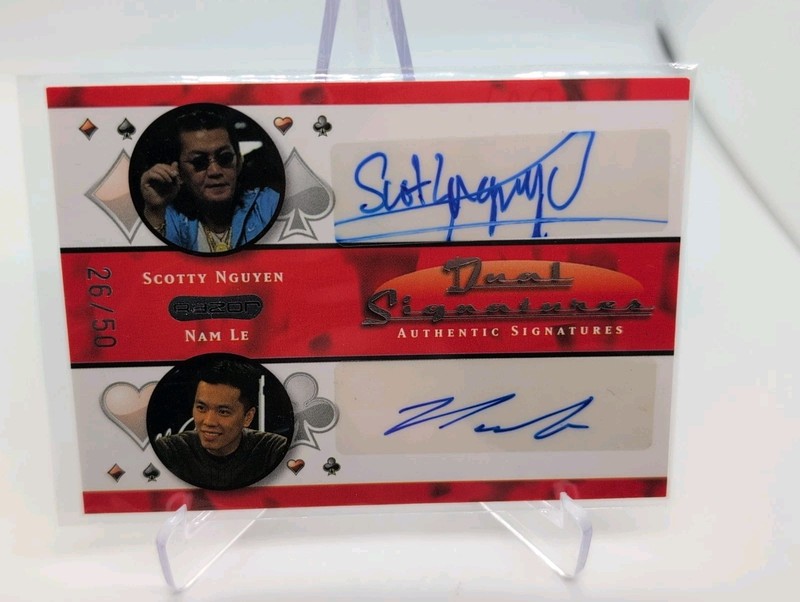 2010 Razor Poker Nam Le / Scotty Nguyen Showdown Signatures Dual Autograph /50