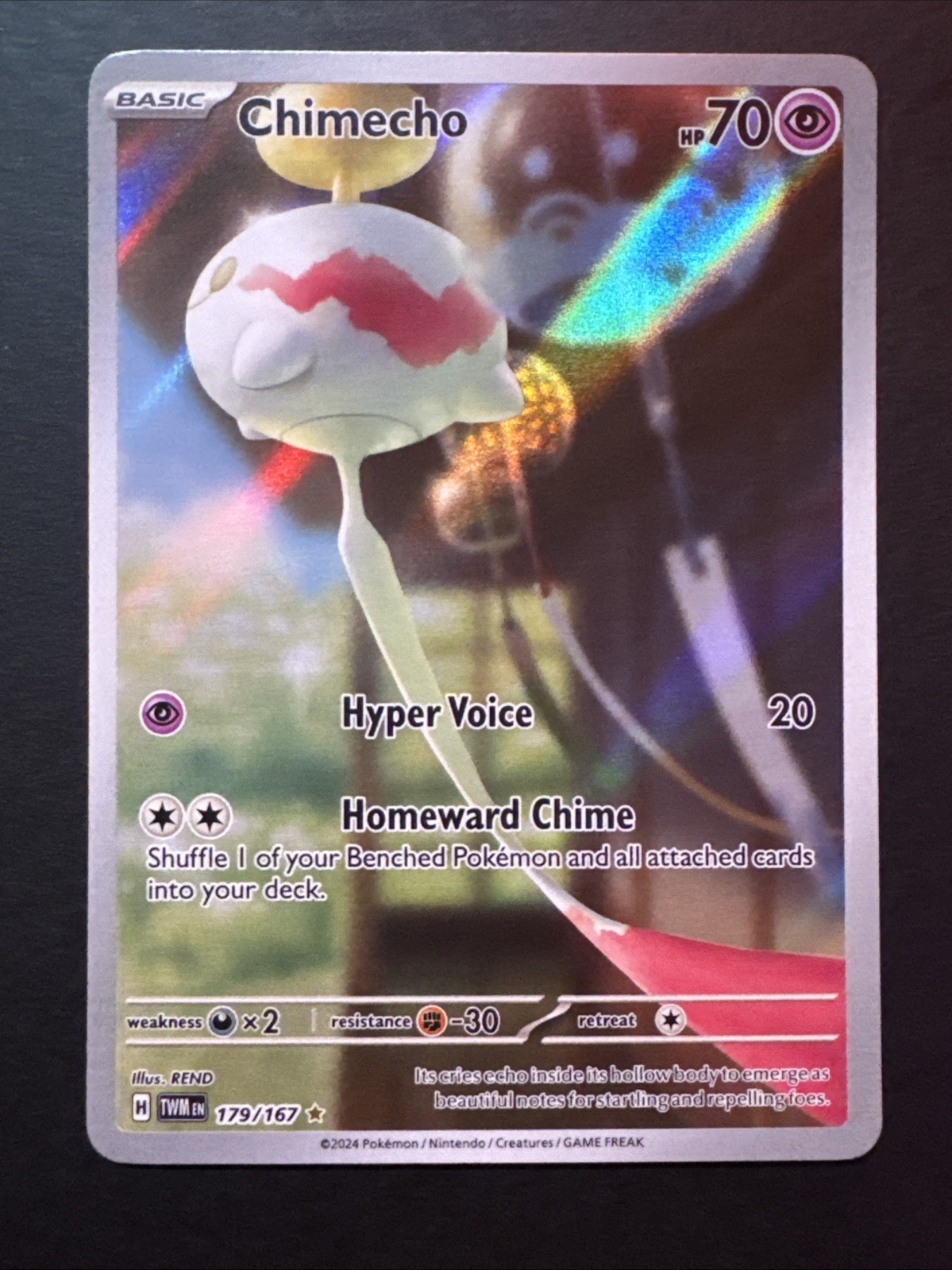 Chimecho Pokemon Twilight Masquerade 179/167 Full Art Illustration Rare NM