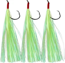 Dr.Fish 10 Pack Teaser Hooks for Hi/Lo Rig Flounder #1/0-10 Pack, Green 