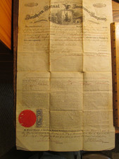 Antique Ephemera Document 1864 Southern Mutual Insurance Policy Richmond VA
