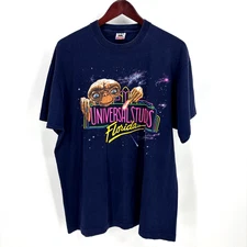 Vintage 1990s E.T. Universal Studios Hollywood Shirt ET Movie Theme Park Ride XL