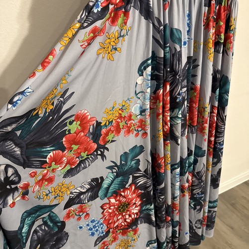$1090 Badgley Mischka Floral HalterTop Empire Waist Grommet Maxi Designer- SZ 16 - Picture 6 of 16