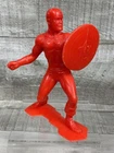 Vintage 1967 Marx Red Plastic Captain America Figure - 5.25"
