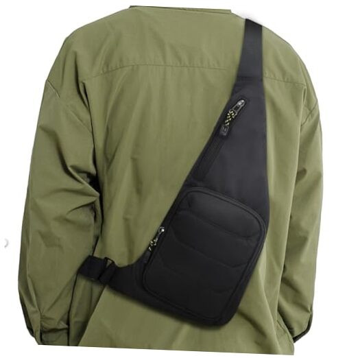 Men Women Sling Bag with Backpack Strap & Multiple Pockets