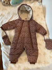 Rylee And Cru Snow Puffer Suit Snowsuit Rosette 12-18 Months