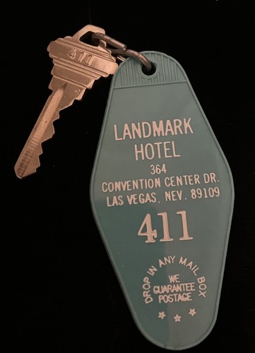 The Landmark Hotel Casino Las Vegas Nevada Vintage Room Key & Fob #411