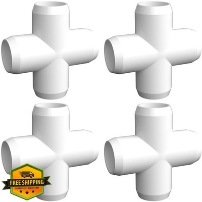 letsFix 1-1/4'' PVC Cross Fitting 4-Pack