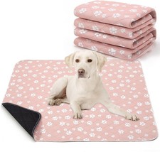 2Pack Reusable Washable Dog Pee Pads Non Slip Pet Training Mats Pink 36x41in