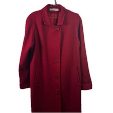 Vintage Donnybrook Red Wool Blend Long Coat Women’s 10 Made in USA Classic