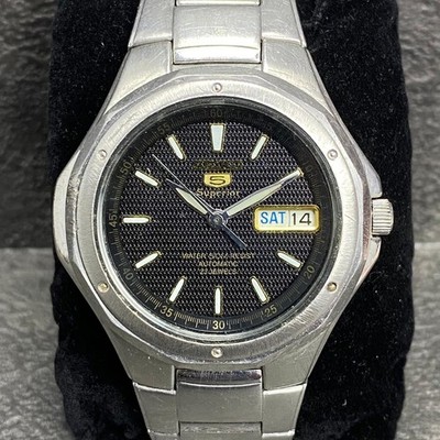 RARE SEIKO Superior Black Dial Oak Style Automatic 7S26-00X0 Watch Men Vintage